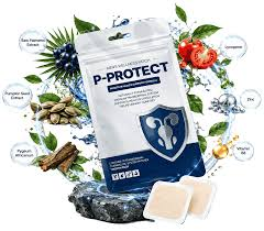 P-Protect patch with botanical ingredient illustrations